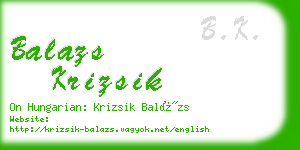 balazs krizsik business card